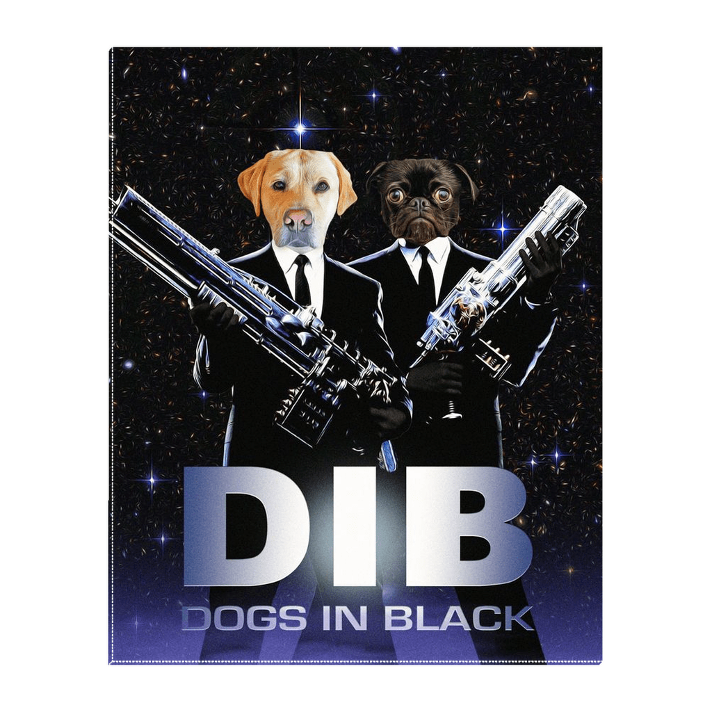 &#39;Dogs in Black&#39; Personalized 2 Pet Standing Canvas