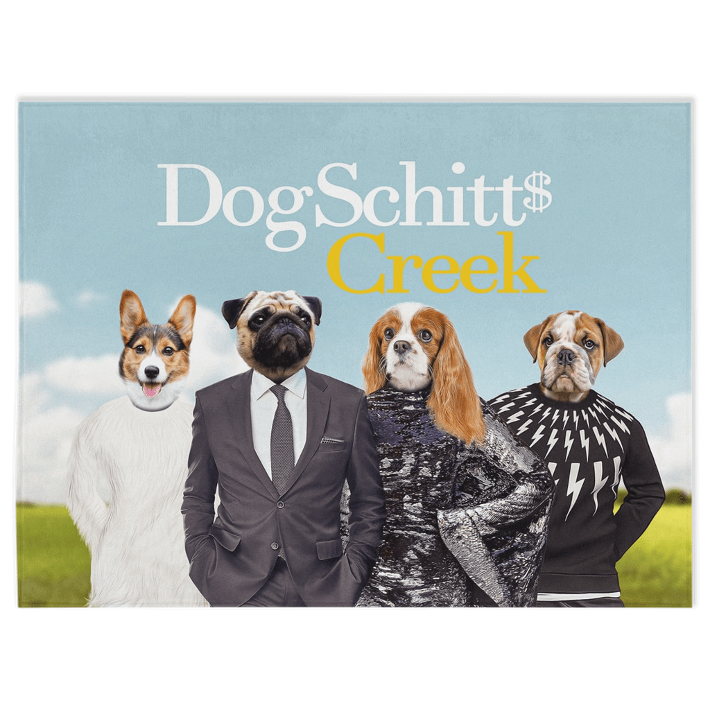 Manta personalizada para 4 mascotas &#39;DogSchitt&#39;s Creek&#39; 
