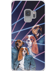 Funda personalizada para teléfono con 2 mascotas '1980s Lazer Portrait'