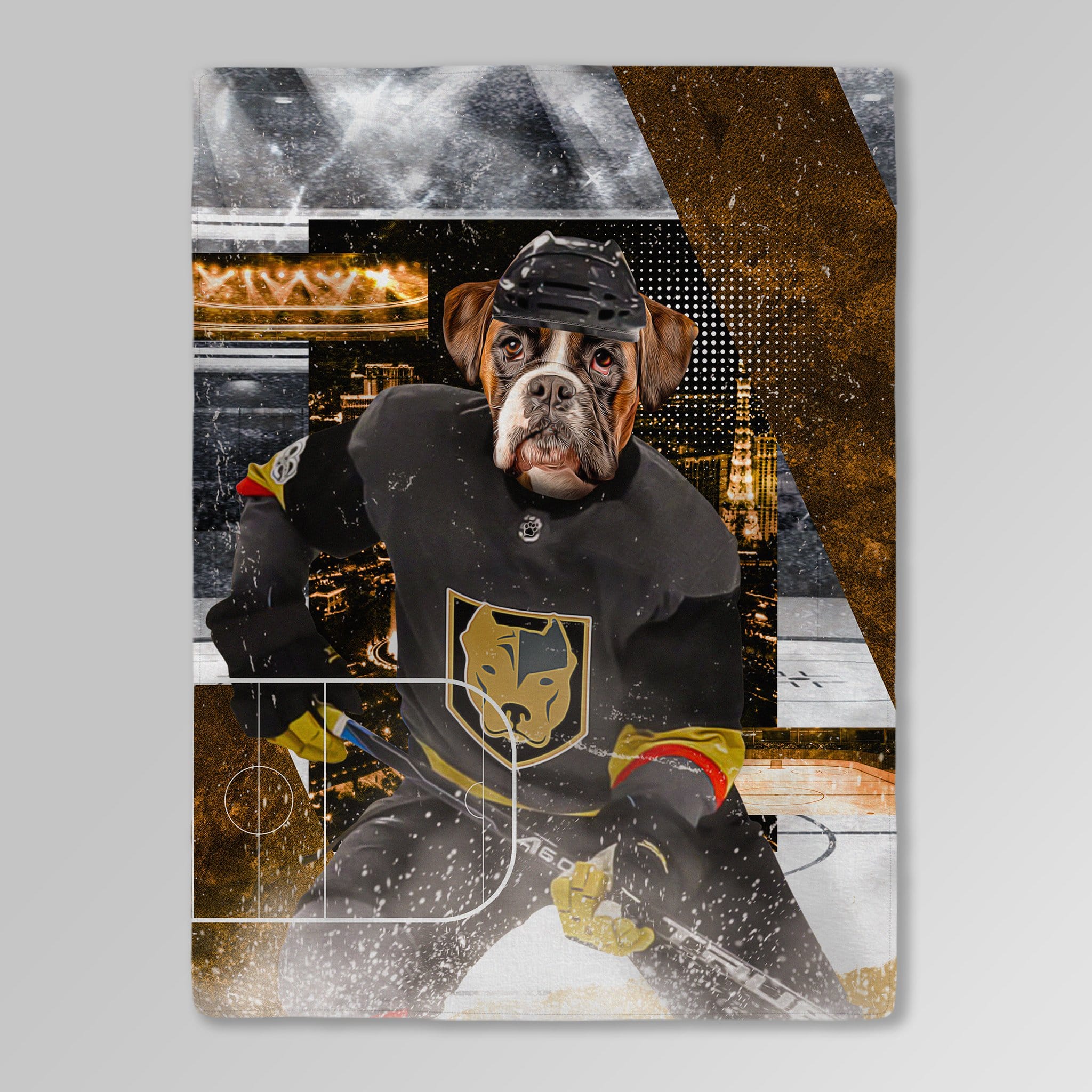 Manta personalizada para mascotas &#39;Las Vegas Doggos Hockey&#39;