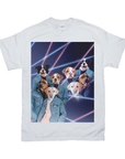 '1980's Lazer Portrait (4 Males)' Personalized 4 Pet T-Shirt