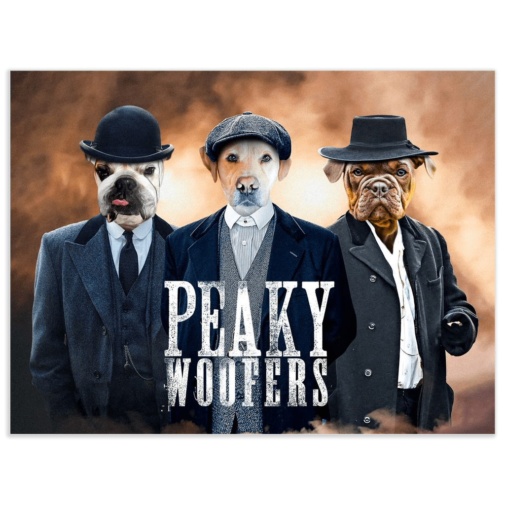 Póster Personalizado para 3 mascotas &#39;Peaky Woofers&#39;