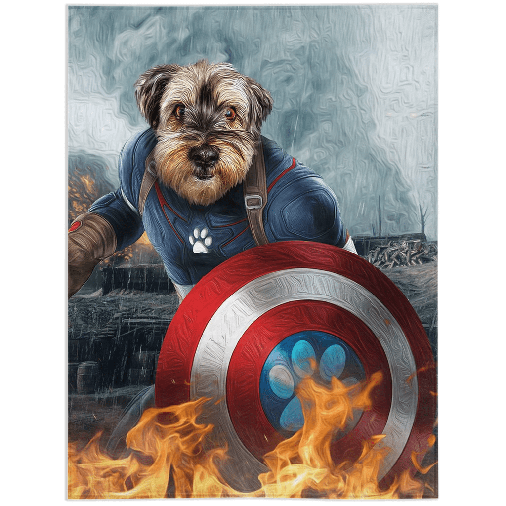 Manta personalizada para mascotas &#39;Capitán Doggmerica&#39; 