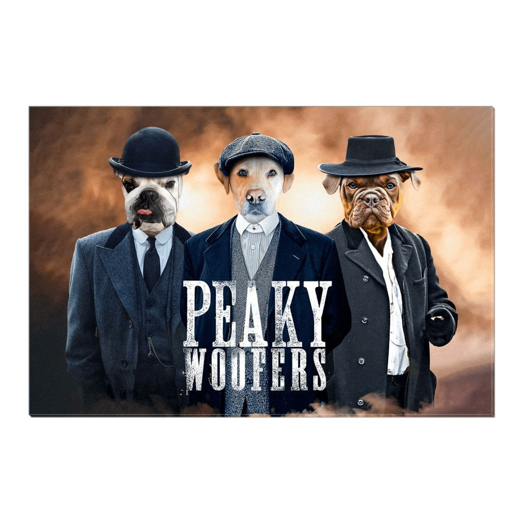&#39;Peaky Woofers&#39; Personalized 3 Pet Canvas