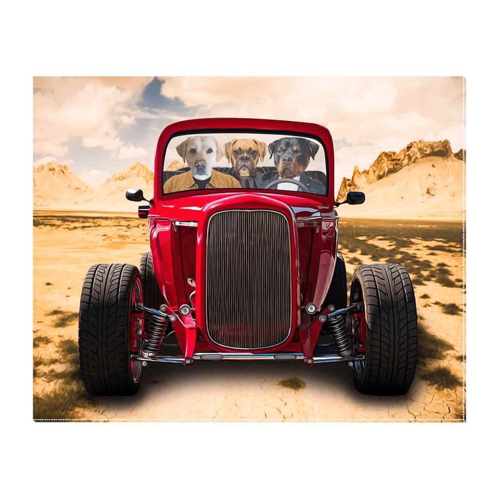 &#39;The Hot Rod&#39; Personalized 3 Pet Standing Canvas