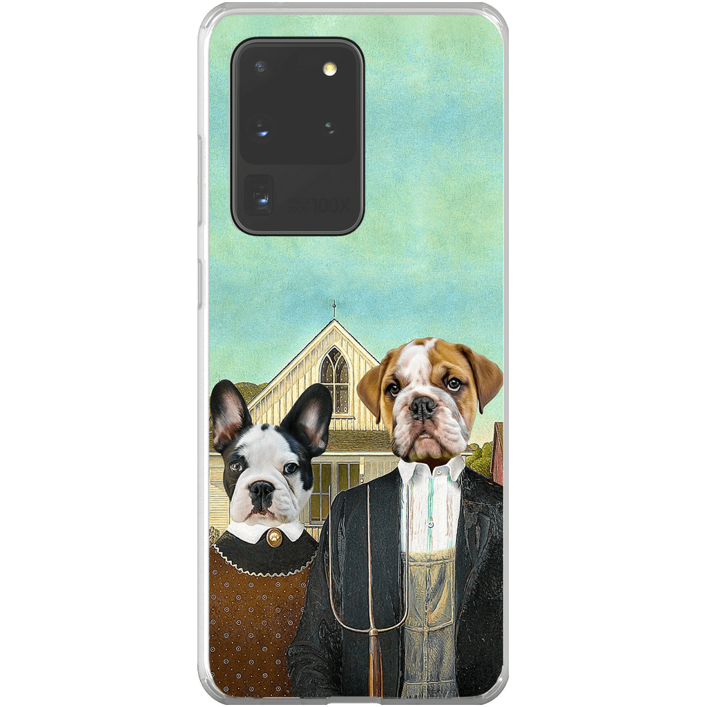 &#39;American Pawthic&#39; Personalized 2 Pet Phone Case