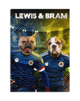 Lienzo de pie personalizado para 2 mascotas 'Scotland Doggos'