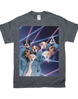 '1980's Lazer Portrait (4 Males)' Personalized 4 Pet T-Shirt