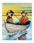 Lienzo de pie personalizado para 2 mascotas 'Los Pescadores'