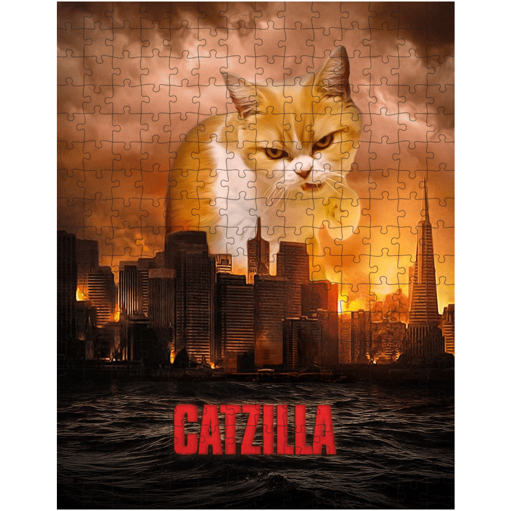 &#39;Catzilla&#39; Personalized Pet Puzzle