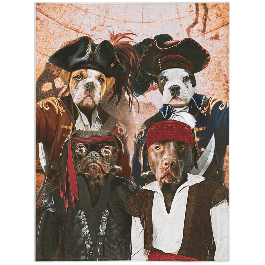 &#39;The Pirates&#39; Personalized 4 Pet Blanket