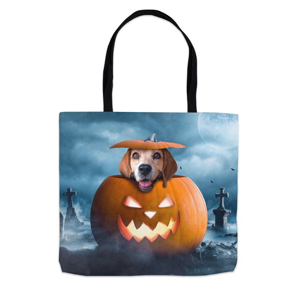 &#39;The Pawmpkin&#39; Personalized Tote Bag