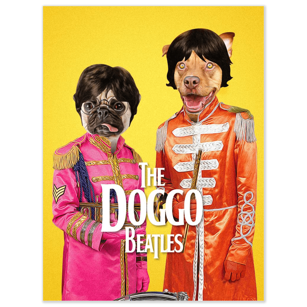 &#39;The Doggo Beatles&#39; Personalized 2 Pet Poster