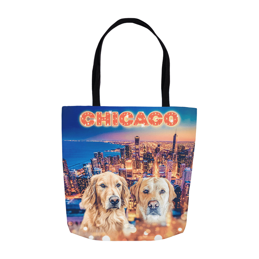 Bolsa de mano personalizada para 2 mascotas &#39;Doggos of Chicago&#39;