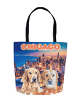 Bolsa de mano personalizada para 2 mascotas 'Doggos of Chicago'