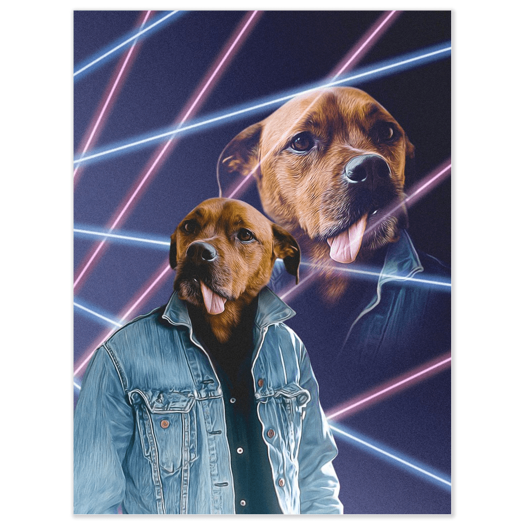 &#39;1980s Lazer Portrait&#39; Personalized Pet Poster