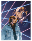 Póster de mascota personalizada 'Lazer Portrait de los años 80'