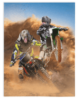 'The Motocross Riders' Personalized 2 Pet Blanket