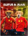 Puzzle de 2 mascotas personalizado 'Spain Doggos Soccer'