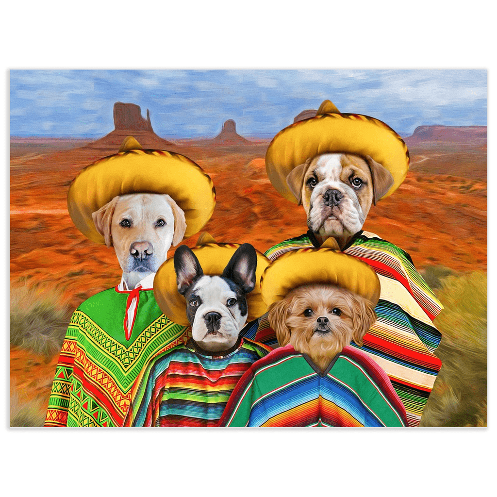 &#39;4 amigos&#39; Personalized 4 Pet Poster