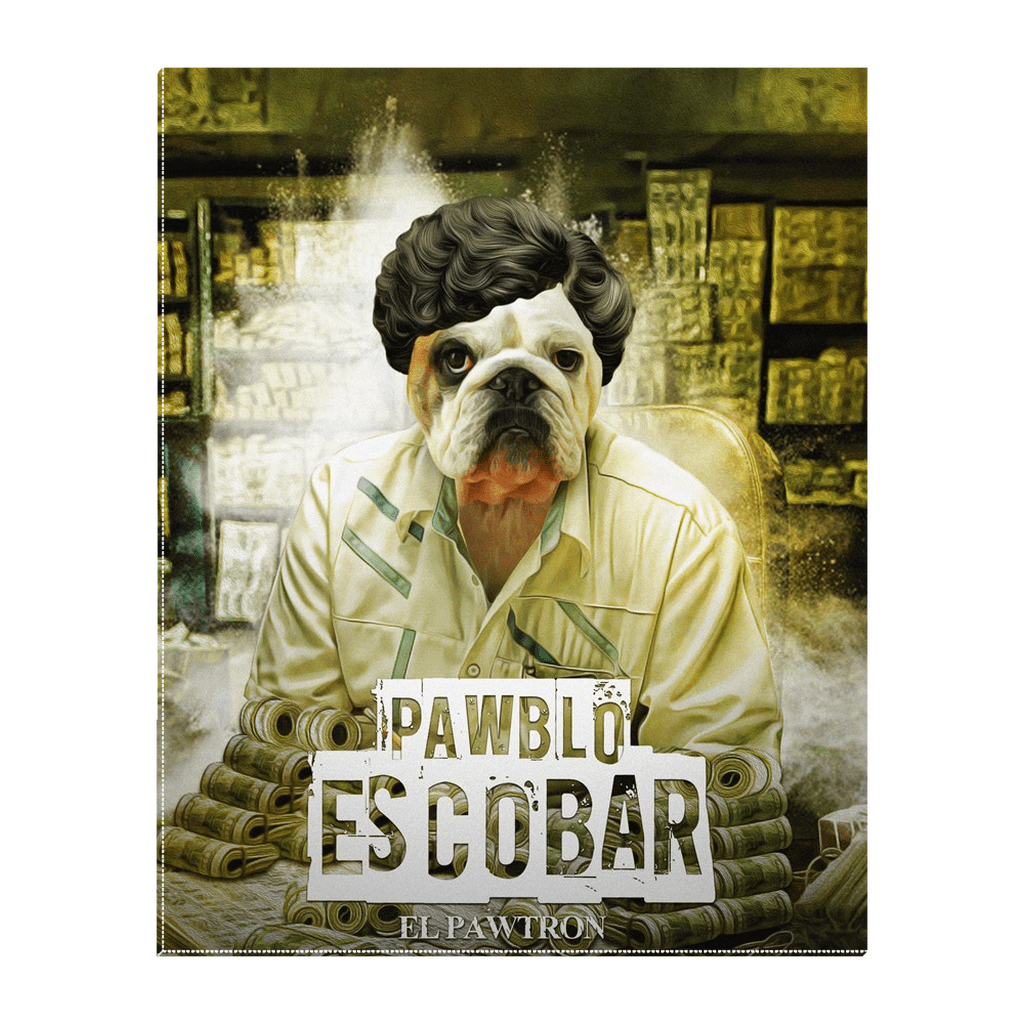 Lienzo personalizado para mascotas &#39;Pawblo Escobar&#39;