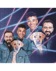 '1980s Lazer Portrait 1 Pet/Humans(Males)' Personalized Puzzle