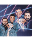 Rompecabezas personalizado 'Lazer Portrait 1 Pet/Humans(Males) de los años 80'