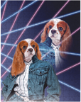 Rompecabezas personalizado para mascotas 'Retrato Lazer de los años 80 (hembra)'