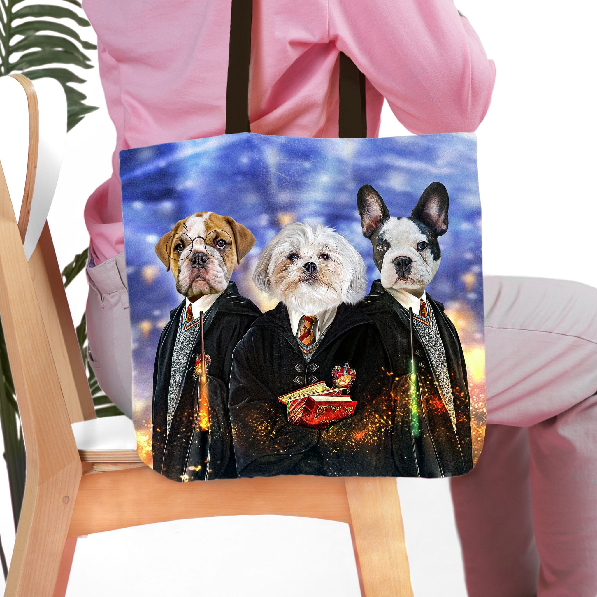 Bolsa Tote Personalizada para 3 Mascotas &#39;Harry Doggers&#39;