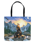 'The Retro Wolf' Personalized Tote Bag