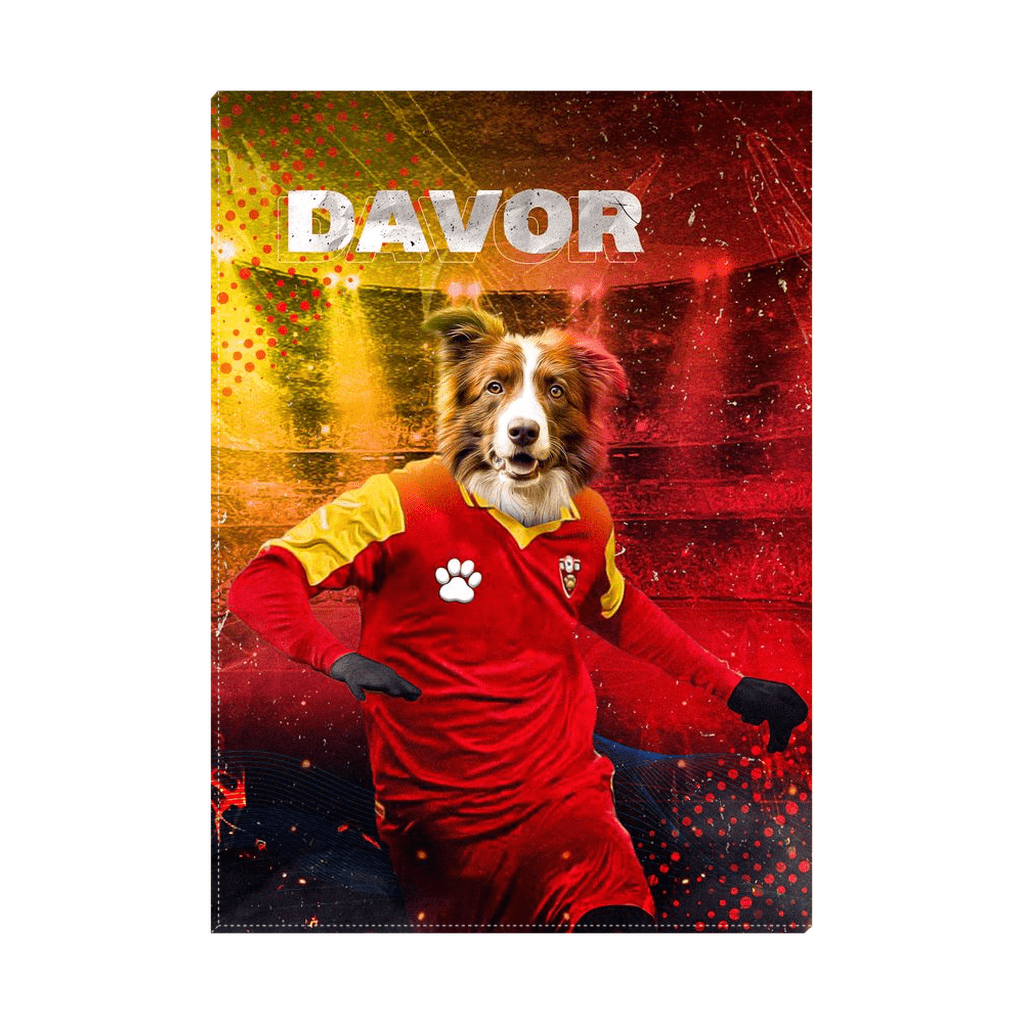 &#39;Montenegro Doggos Soccer&#39; Personalized Pet Standing Canvas