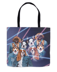 Bolsa de tela personalizada para 4 mascotas 'Retrato Lazer de los años 80 (4 hembras)'