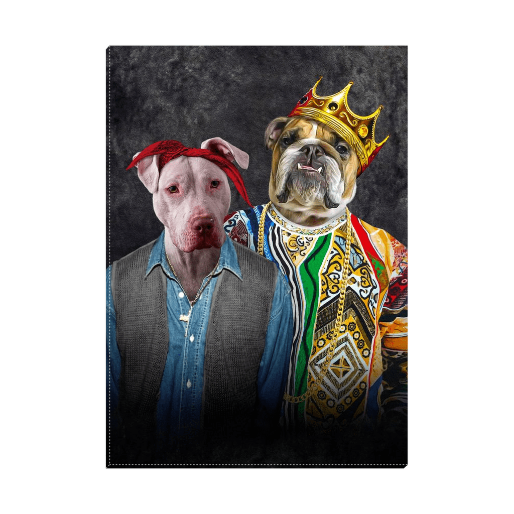 &#39;2Paw And Notorious D.O.G.&#39; Personalized 2 Pet Standing Canvas