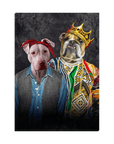 '2Paw And Notorious D.O.G.' Personalized 2 Pet Standing Canvas