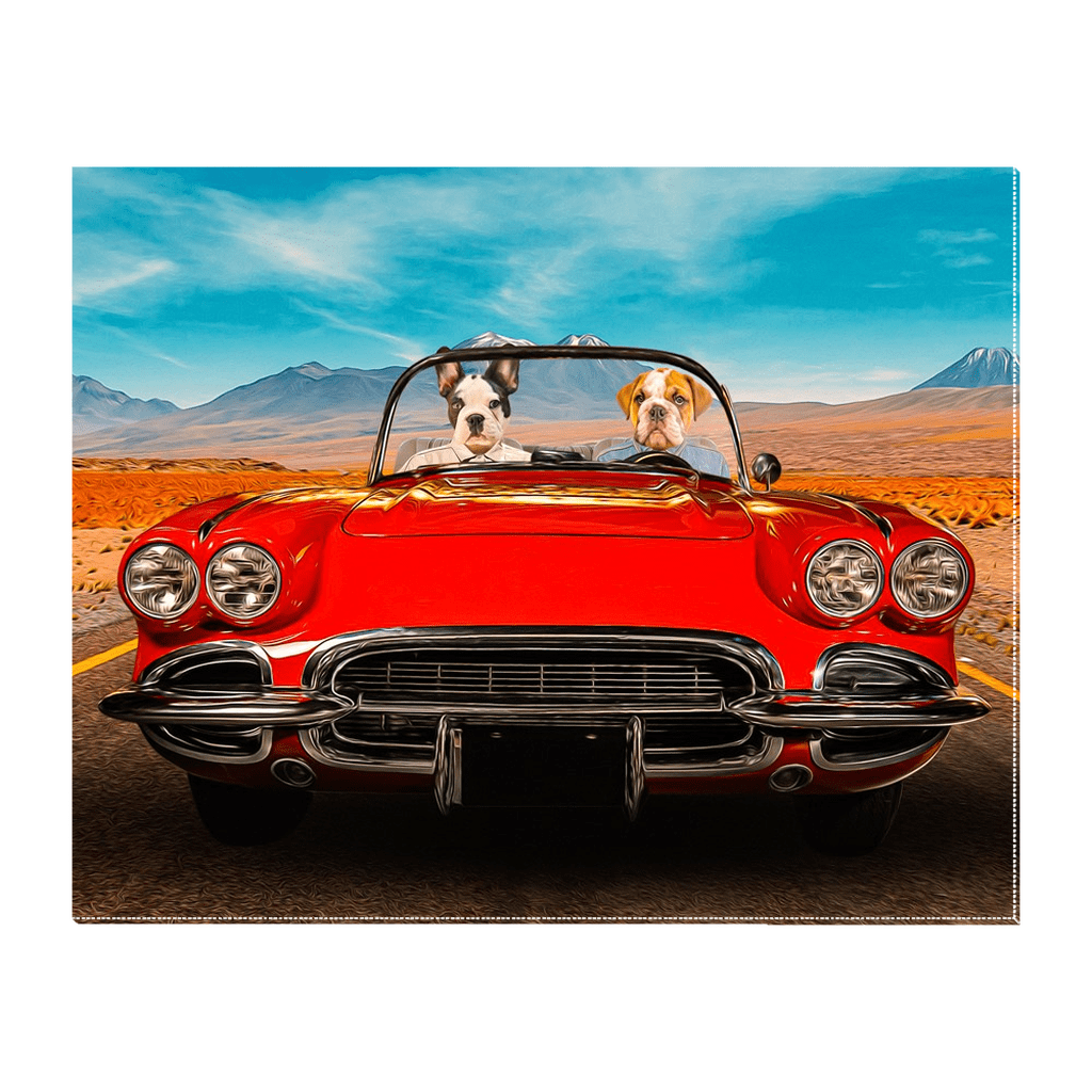 &#39;The Classic Paw-Vette&#39; Personalized 2 Pet Standing Canvas