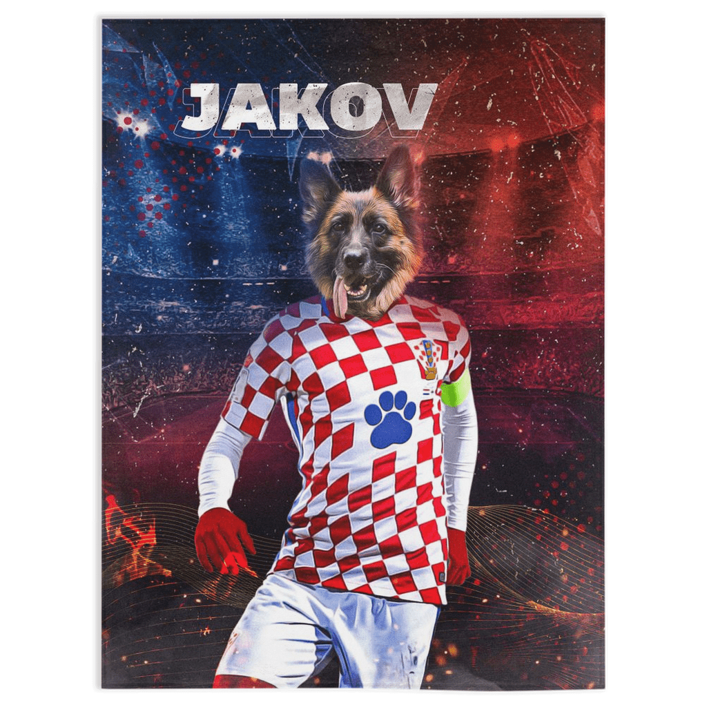 Manta personalizada para mascotas &#39;Fútbol Doggos de Croacia&#39; 