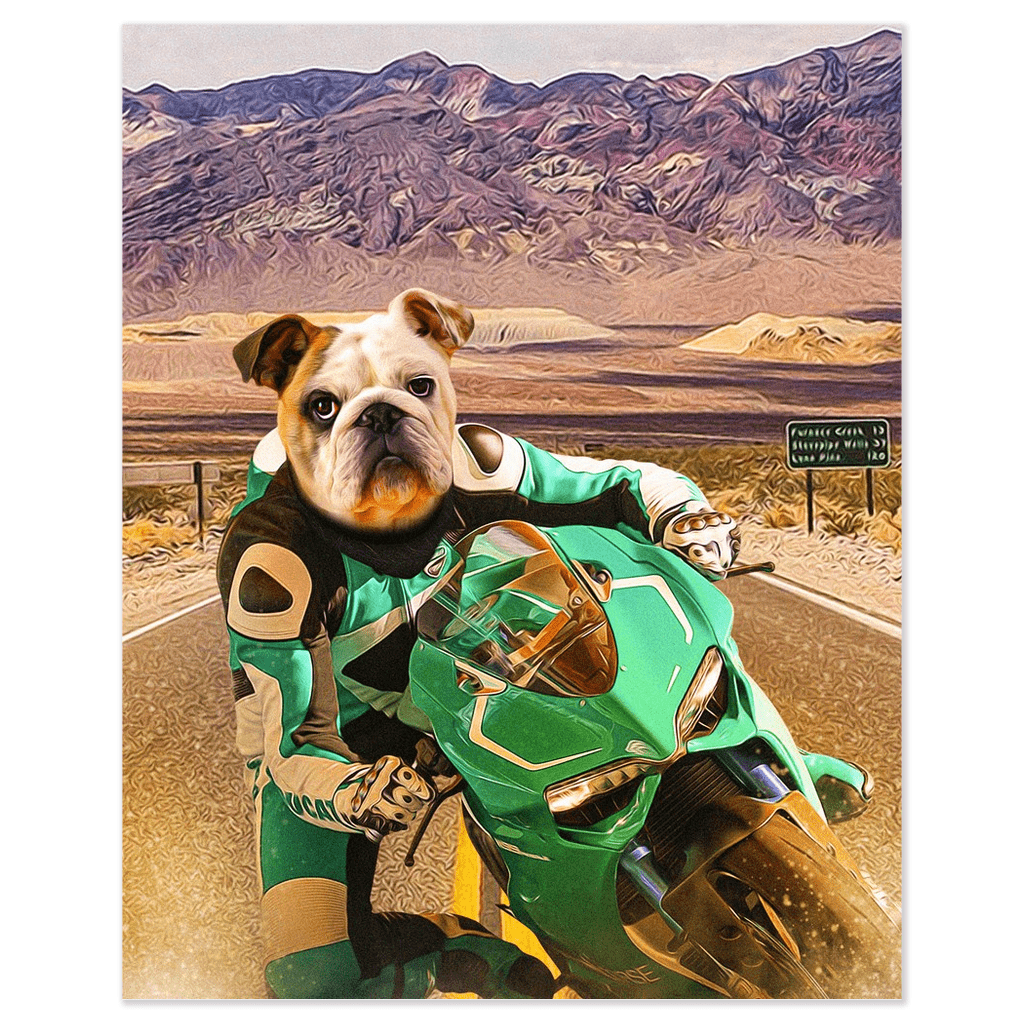 &#39;Kawadawgi Rider&#39; Personalized Pet Poster