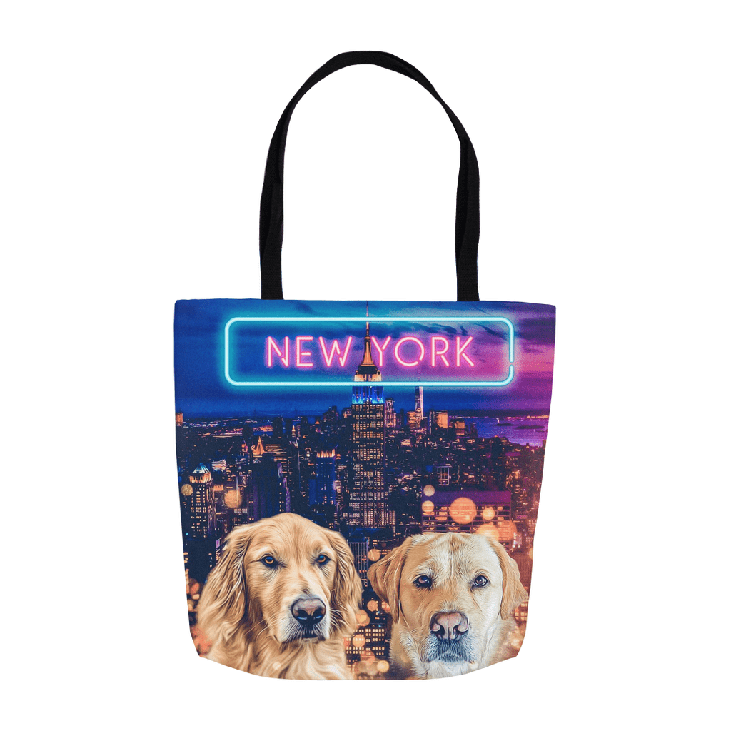 &#39;Doggos of New York&#39; Personalized 2 Pet Tote Bag