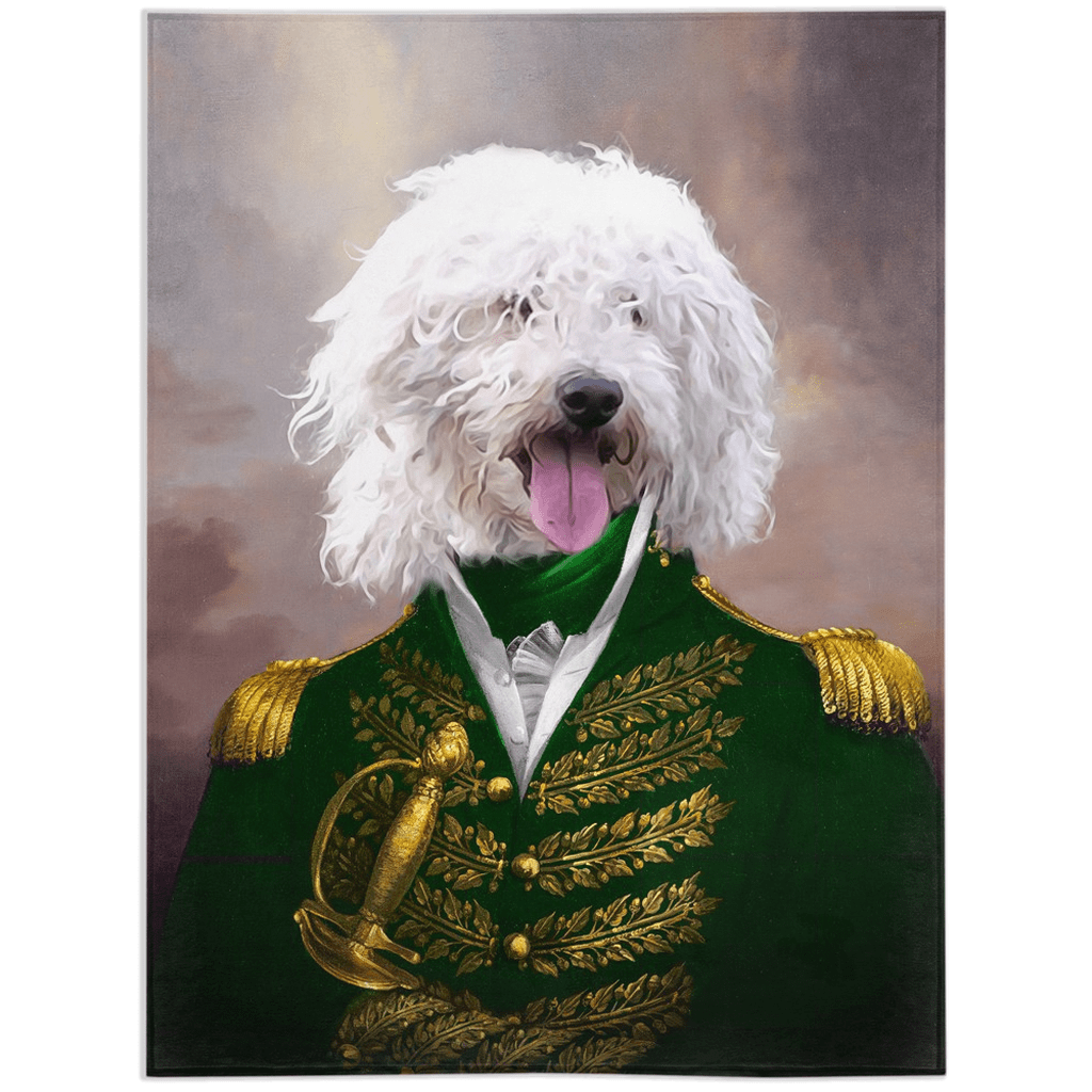 &#39;The Green Admiral&#39; Personalized Pet Blanket