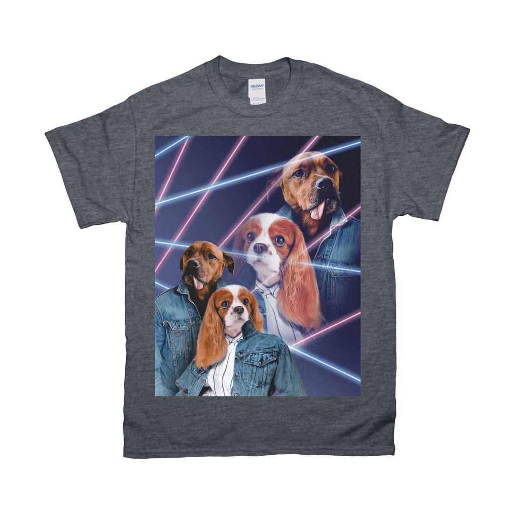 &#39;1980s Lazer Portrait&#39; Personalized 2 Pet T-Shirt