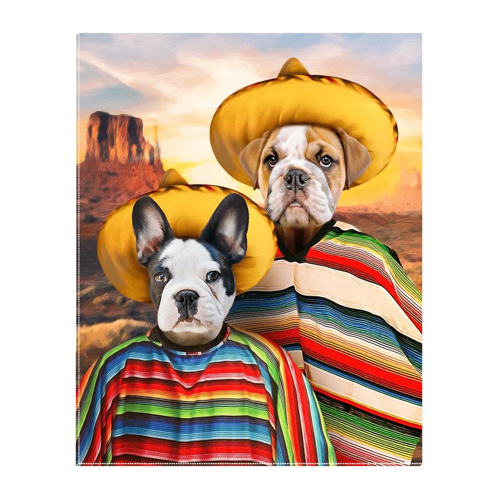 &#39;2 Amigos&#39; Personalized 2 Pet Standing Canvas