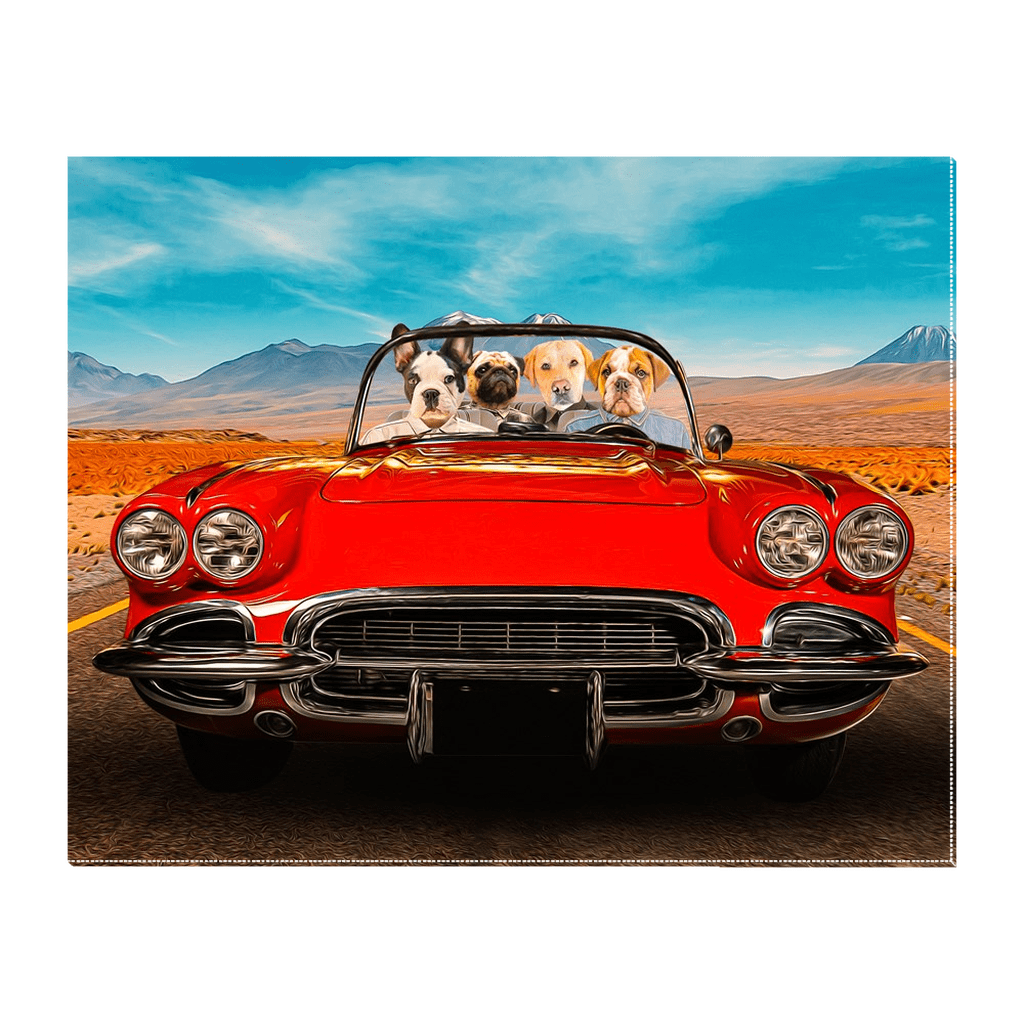 &#39;The Classic Paw-Vette&#39; Personalized 4 Pet Standing Canvas