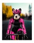 'The Female Cyclist' Personalized Pet Standing Canvas