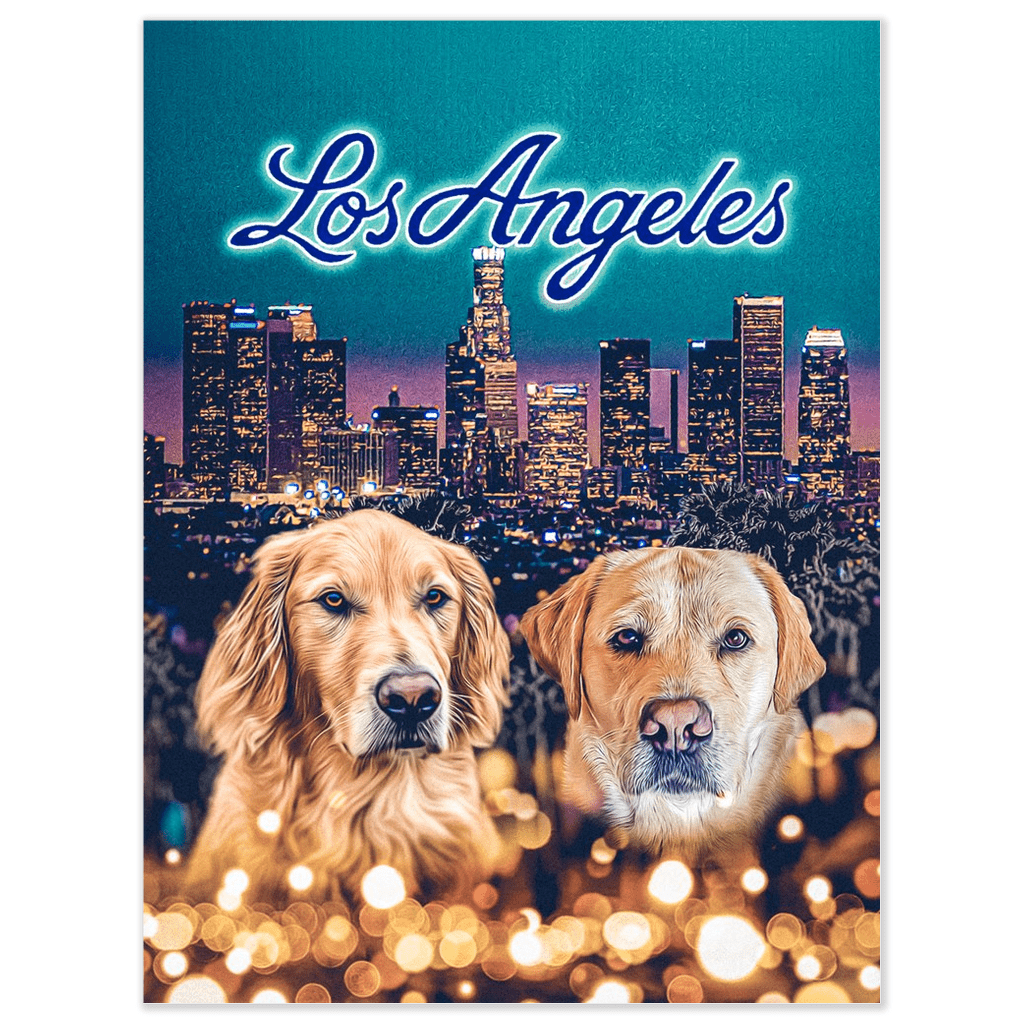 Póster personalizado con 2 mascotas &#39;Doggos of Los Angeles&#39;