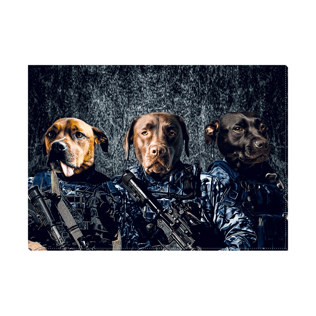 &#39;The Navy Veterans&#39; Personalized 3 Pet Standing Canvas