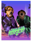 'A Night at the Pawsbury' Personalized 2 Pet Poster