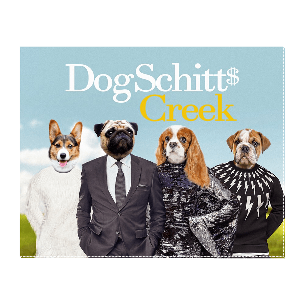 Lienzo personalizado para 4 mascotas &#39;DogSchitt&#39;s Creek&#39;