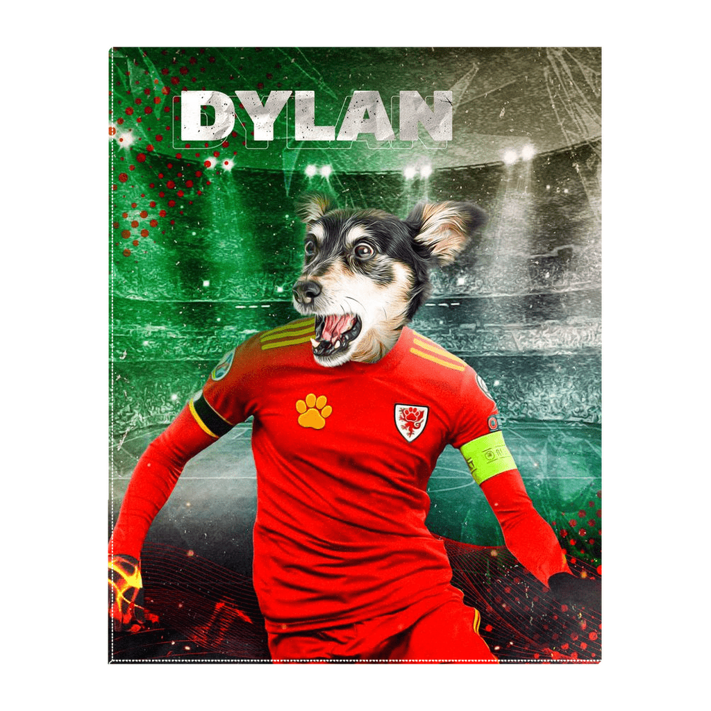 &#39;Wales Doggos Soccer&#39; Personalized Pet Standing Canvas