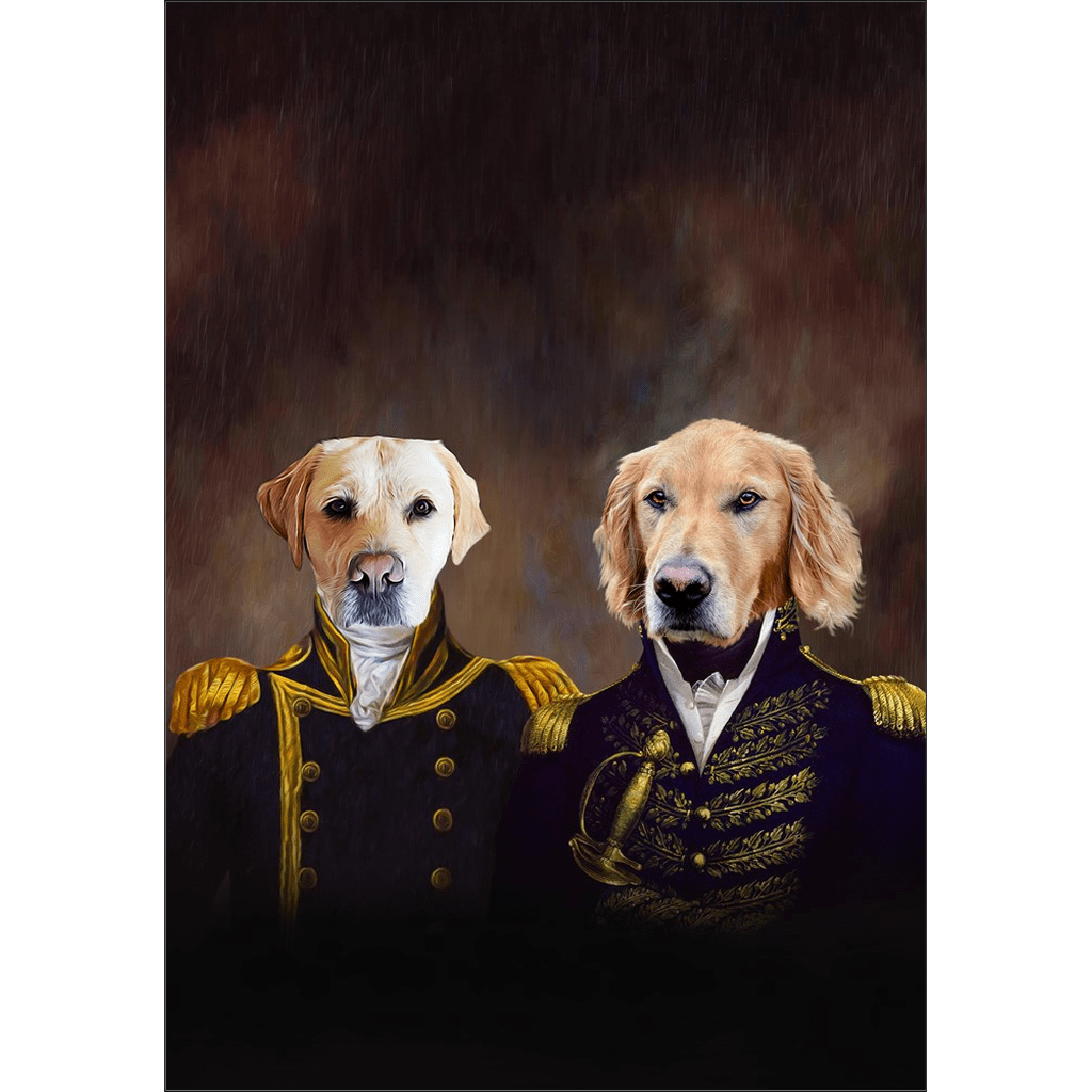 El almirante y el capitán: póster personalizado para 2 mascotas