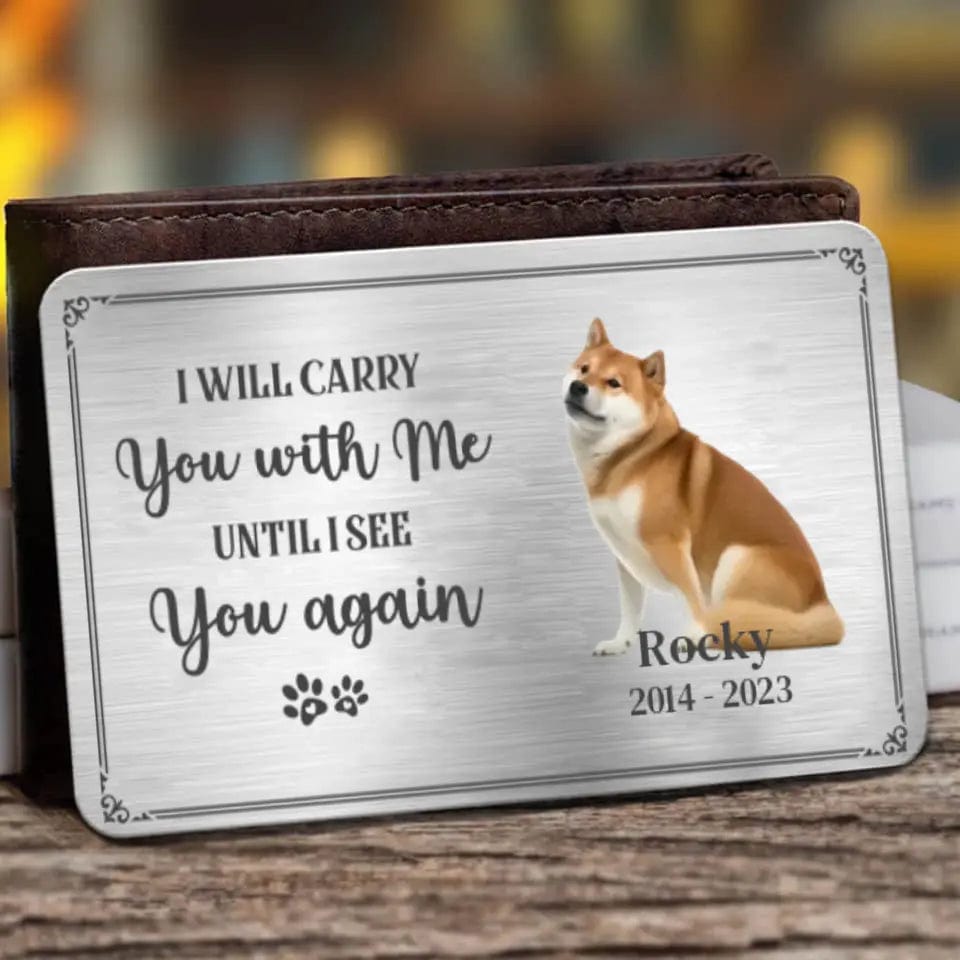 Live Customization Pet Memorial Aluminum Wallet Card